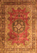 Serging Thickness of Machine Washable Medallion Orange Traditional Area Rugs, wshtr1613org