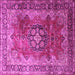 Square Medallion Pink Traditional Rug, tr1613pnk