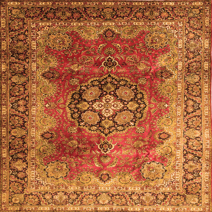 Serging Thickness of Medallion Orange Traditional Rug, tr1613org