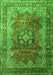 Medallion Green Traditional Rug, tr1613grn