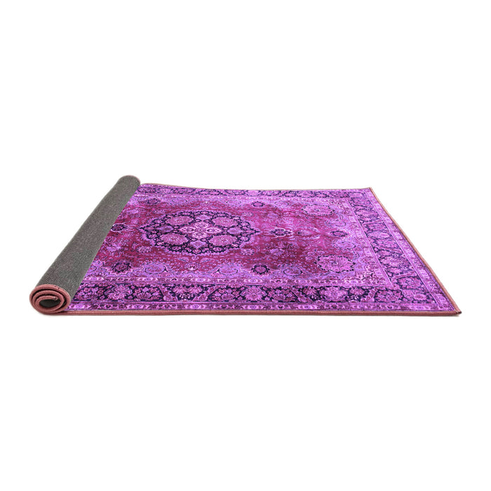Sideview of Medallion Purple Traditional Rug, tr1613pur