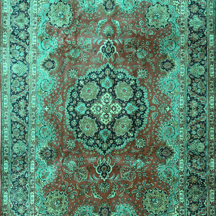 Medallion Turquoise Traditional Rug, tr1613turq