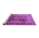 Sideview of Machine Washable Medallion Purple Traditional Area Rugs, wshtr1613pur