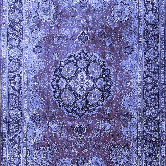 Machine Washable Medallion Blue Traditional Rug, wshtr1613blu
