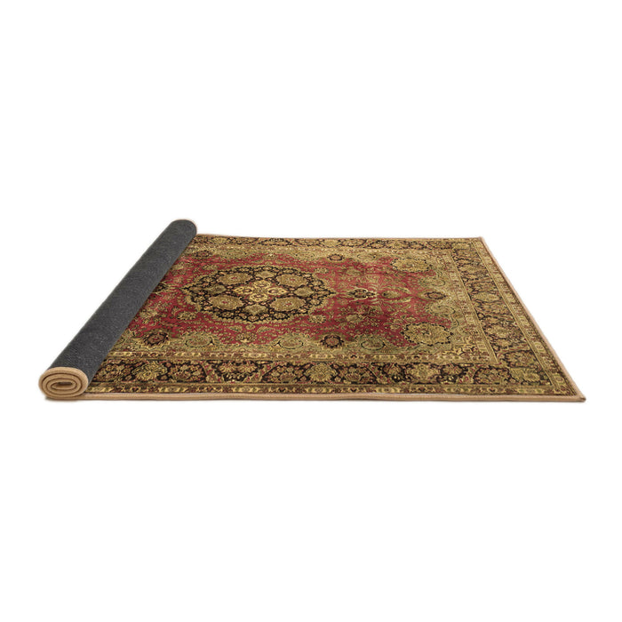 Sideview of Medallion Brown Traditional Rug, tr1613brn