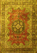 Medallion Yellow Traditional Rug, tr1613yw