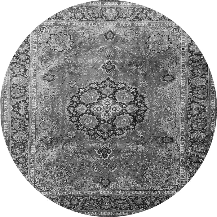 Square Medallion Gray Traditional Rug, tr1613gry