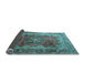 Sideview of Medallion Light Blue Traditional Rug, tr1613lblu