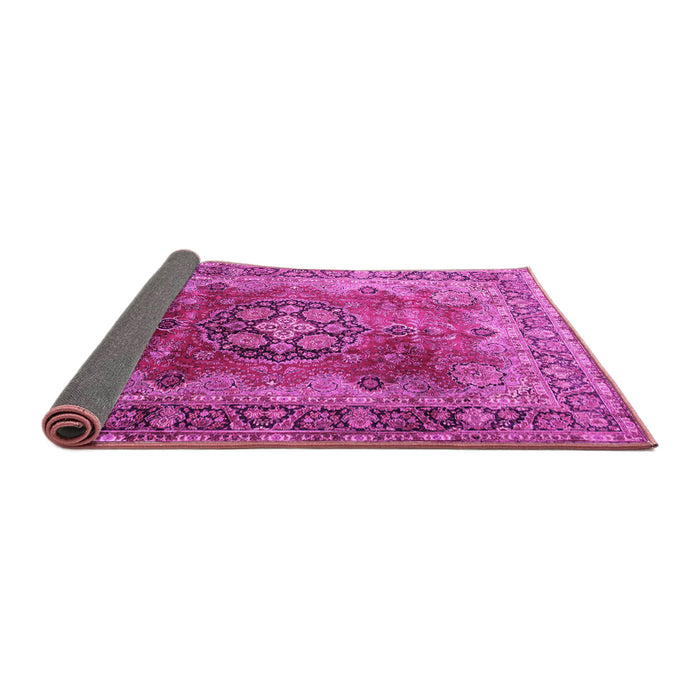 Sideview of Medallion Pink Traditional Rug, tr1613pnk