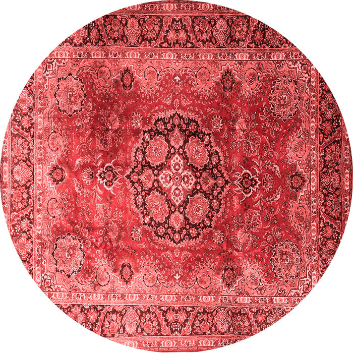 Machine Washable Medallion Red Traditional Rug, wshtr1613red