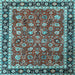 Square Persian Light Blue Traditional Rug, tr1614lblu