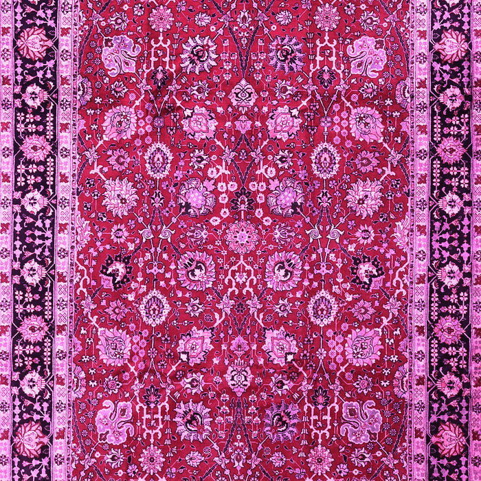 Machine Washable Persian Pink Traditional Rug, wshtr1614pnk