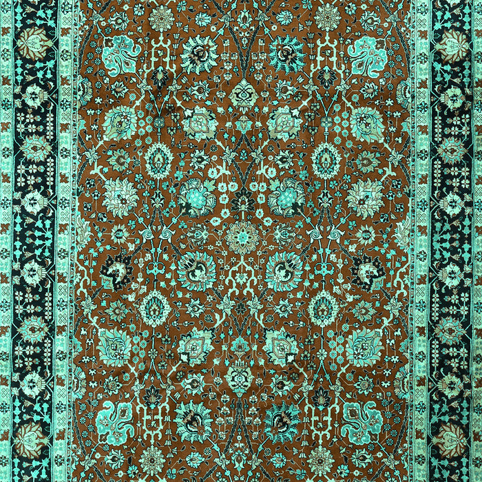Machine Washable Persian Turquoise Traditional Area Rugs, wshtr1614turq