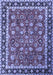 Machine Washable Persian Blue Traditional Rug, wshtr1614blu