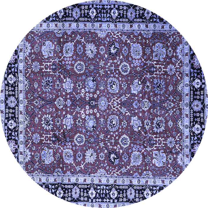 Round Persian Blue Traditional Rug, tr1614blu