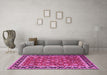 Machine Washable Persian Pink Traditional Rug in a Living Room, wshtr1614pnk