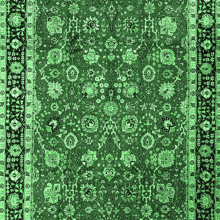 Machine Washable Persian Emerald Green Traditional Area Rugs, wshtr1614emgrn