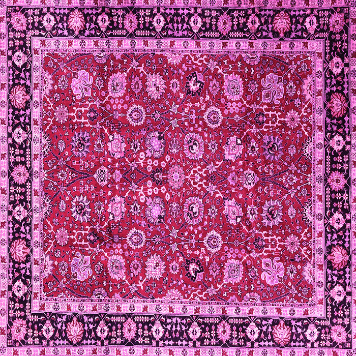 Square Machine Washable Persian Pink Traditional Rug, wshtr1614pnk