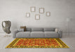 Machine Washable Persian Yellow Traditional Rug in a Living Room, wshtr1614yw