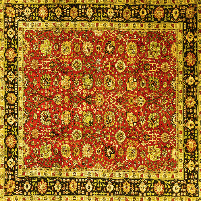 Square Persian Yellow Traditional Rug, tr1614yw