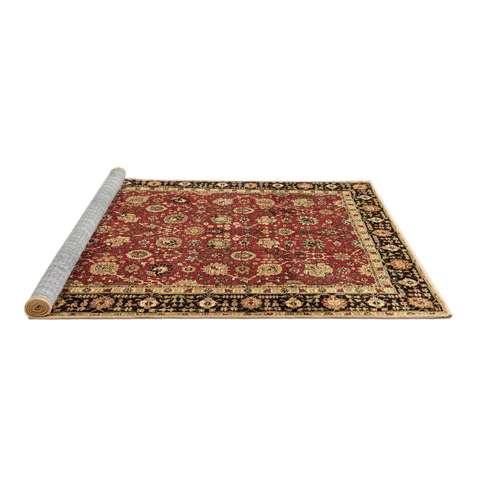 Sideview of Machine Washable Persian Brown Traditional Rug, wshtr1614brn