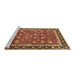 Sideview of Machine Washable Persian Brown Traditional Rug, wshtr1614brn