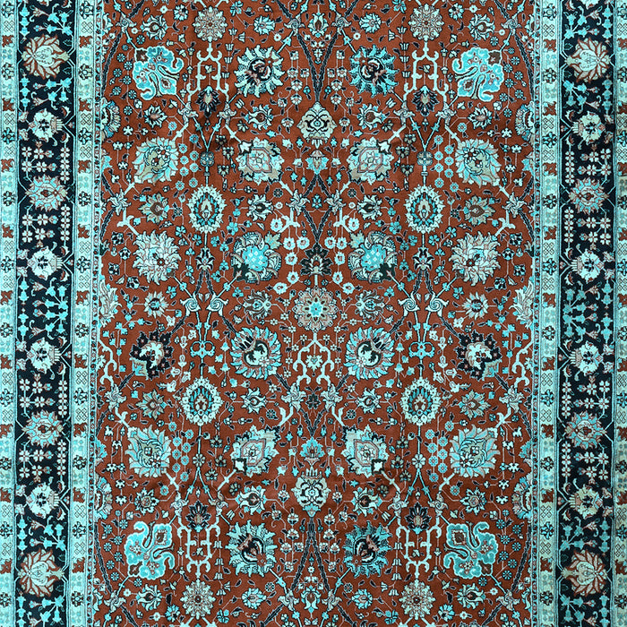 Machine Washable Persian Light Blue Traditional Rug, wshtr1614lblu