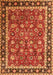 Serging Thickness of Machine Washable Persian Orange Traditional Area Rugs, wshtr1614org