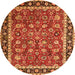 Machine Washable Persian Orange Traditional Area Rugs, wshtr1614org