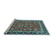 Sideview of Machine Washable Persian Light Blue Traditional Rug, wshtr1614lblu