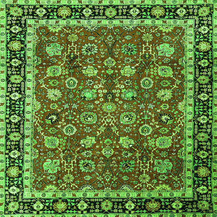Serging Thickness of Persian Green Traditional Rug, tr1614grn