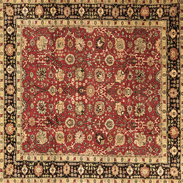 Square Machine Washable Persian Brown Traditional Rug, wshtr1614brn