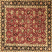 Square Machine Washable Persian Brown Traditional Rug, wshtr1614brn