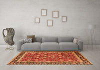 Machine Washable Persian Orange Traditional Rug, wshtr1614org