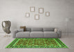 Machine Washable Persian Green Traditional Area Rugs in a Living Room,, wshtr1614grn