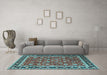 Machine Washable Persian Light Blue Traditional Rug in a Living Room, wshtr1614lblu