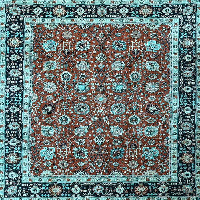 Square Machine Washable Persian Light Blue Traditional Rug, wshtr1614lblu