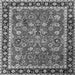 Round Machine Washable Persian Gray Traditional Rug, wshtr1614gry