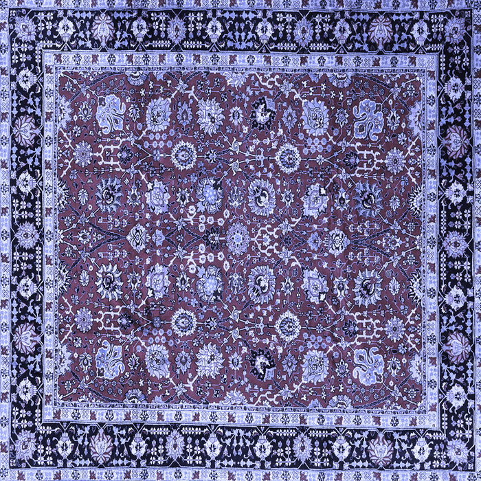 Square Machine Washable Persian Blue Traditional Rug, wshtr1614blu