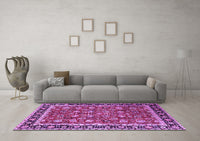 Machine Washable Persian Purple Traditional Rug, wshtr1614pur