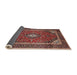 Sideview of Traditional Saffron Red Medallion Rug, tr1615