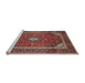 Sideview of Machine Washable Traditional Saffron Red Rug, wshtr1615