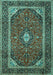 Medallion Turquoise Traditional Rug, tr1615turq