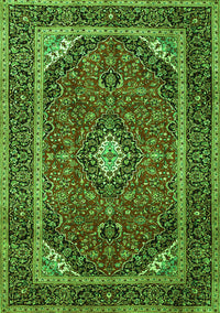 Medallion Green Traditional Rug, tr1615grn