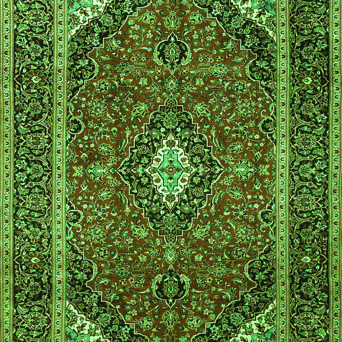 Medallion Green Traditional Rug, tr1615grn
