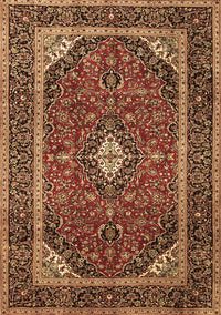 Medallion Brown Traditional Rug, tr1615brn