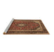 Sideview of Machine Washable Medallion Brown Traditional Rug, wshtr1615brn