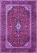 Machine Washable Medallion Purple Traditional Area Rugs, wshtr1615pur