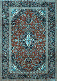 Medallion Light Blue Traditional Rug, tr1615lblu