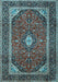 Medallion Light Blue Traditional Rug, tr1615lblu